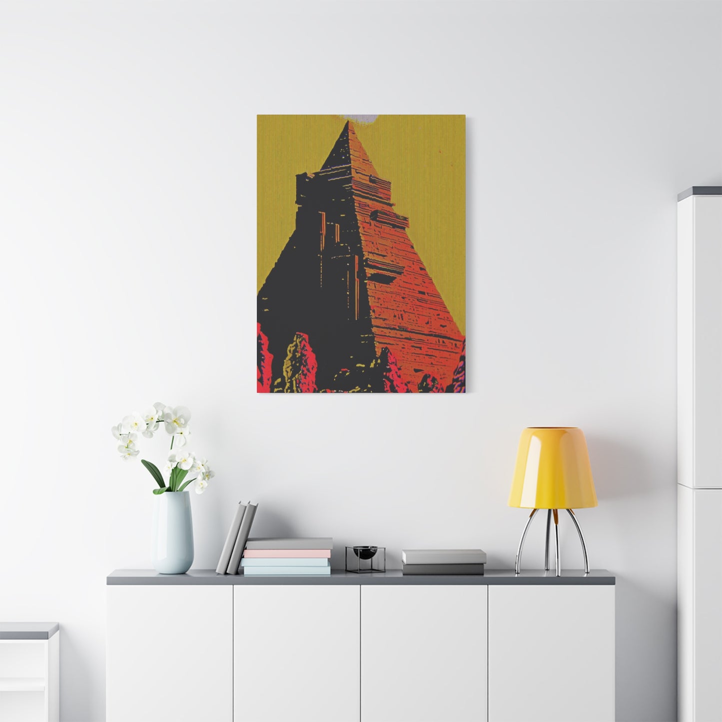 Retro Fantasy Canvas Art - A dreem of the Pyramid of Giza 🔺