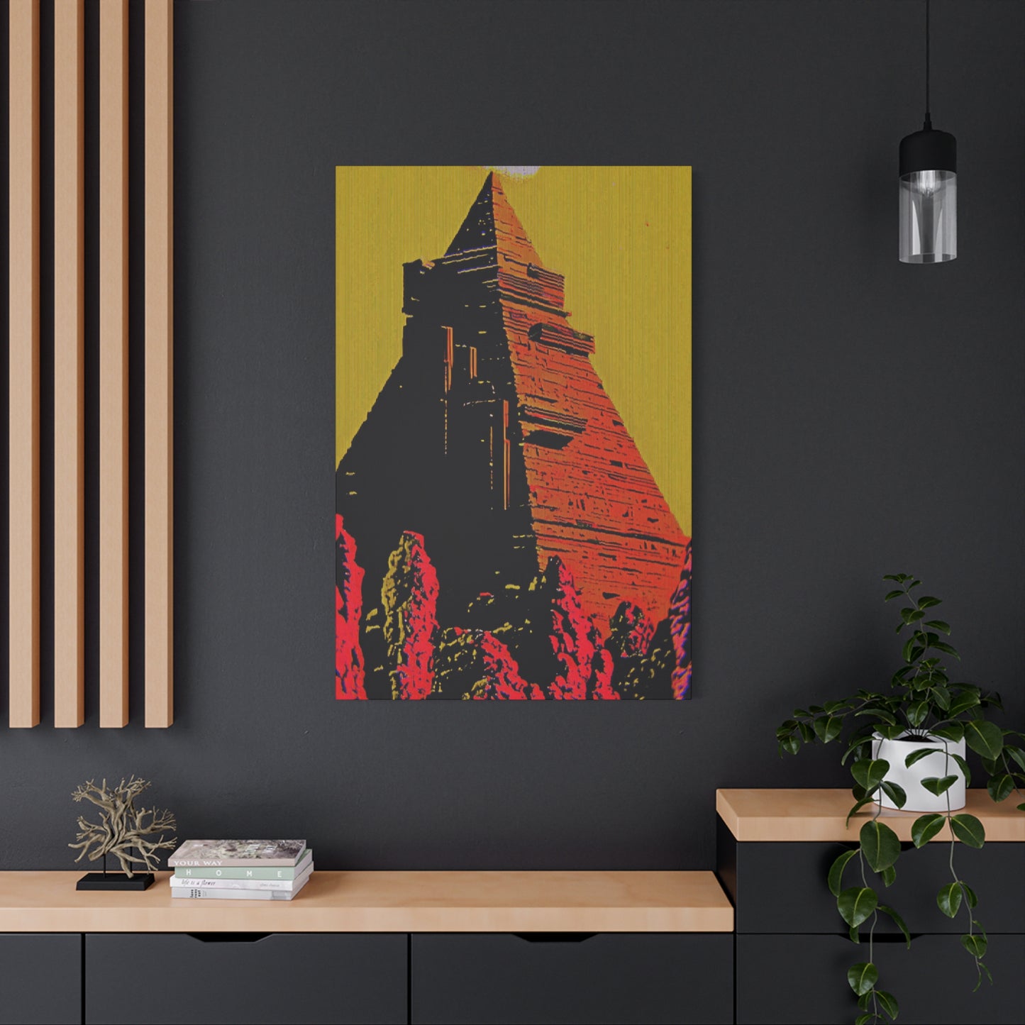 Retro Fantasy Canvas Art - A dreem of the Pyramid of Giza 🔺