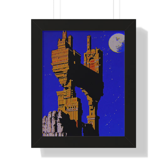 Retro Fantasy Framed Poster - A dreem of a space castle 🏰