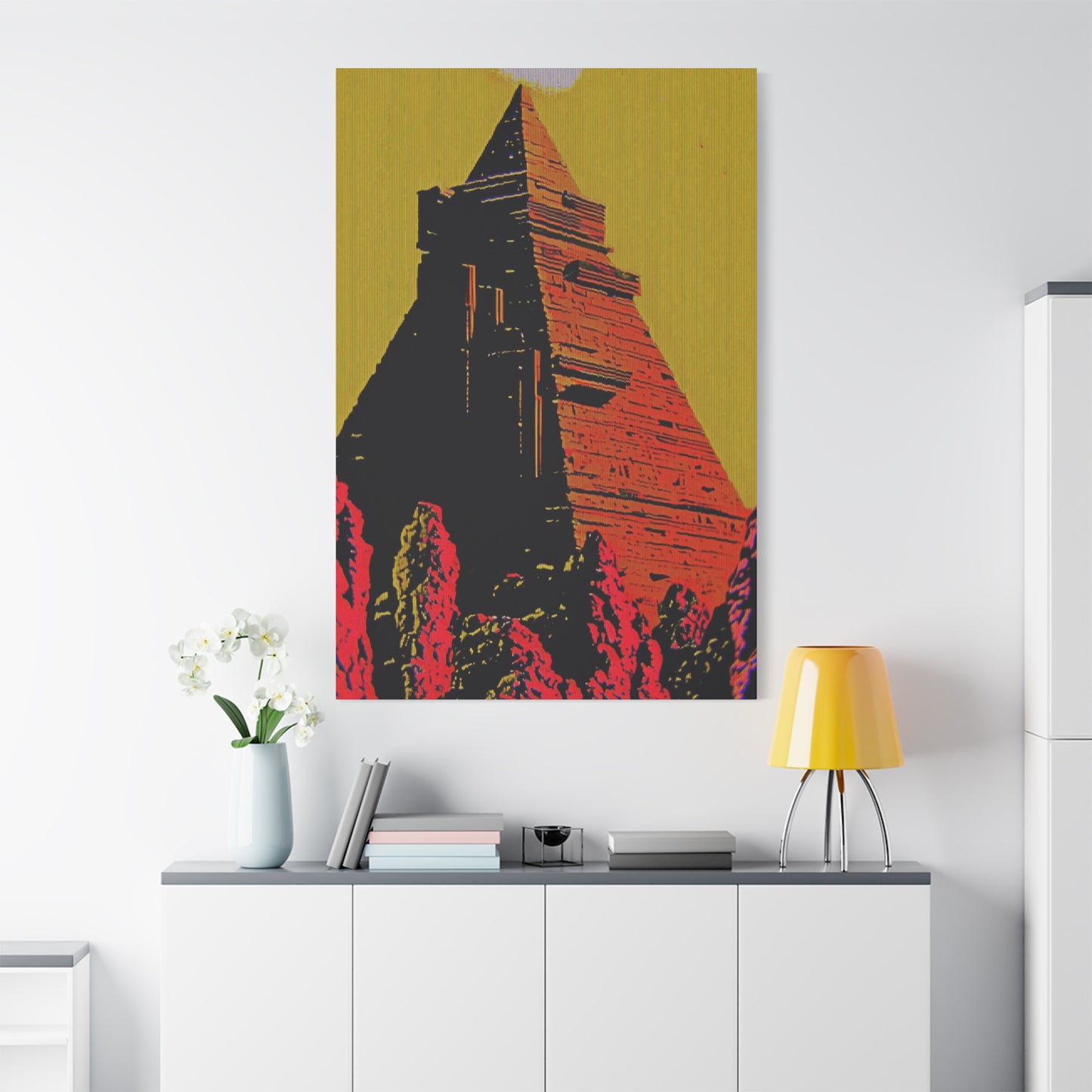 Retro Fantasy Canvas Art - A dreem of the Pyramid of Giza 🔺