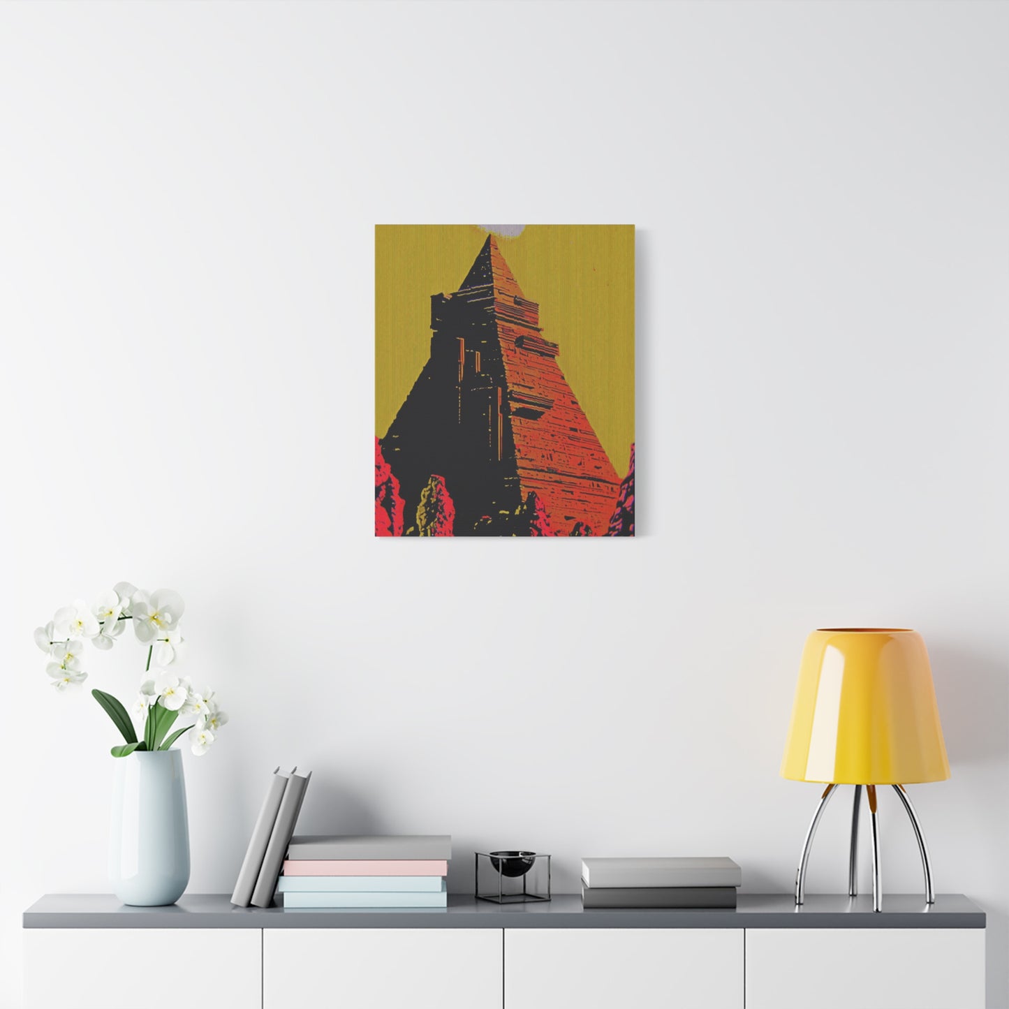 Retro Fantasy Canvas Art - A dreem of the Pyramid of Giza 🔺