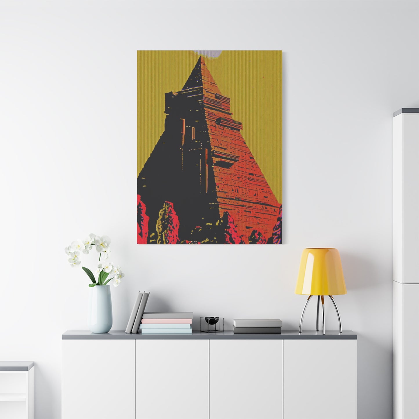 Retro Fantasy Canvas Art - A dreem of the Pyramid of Giza 🔺