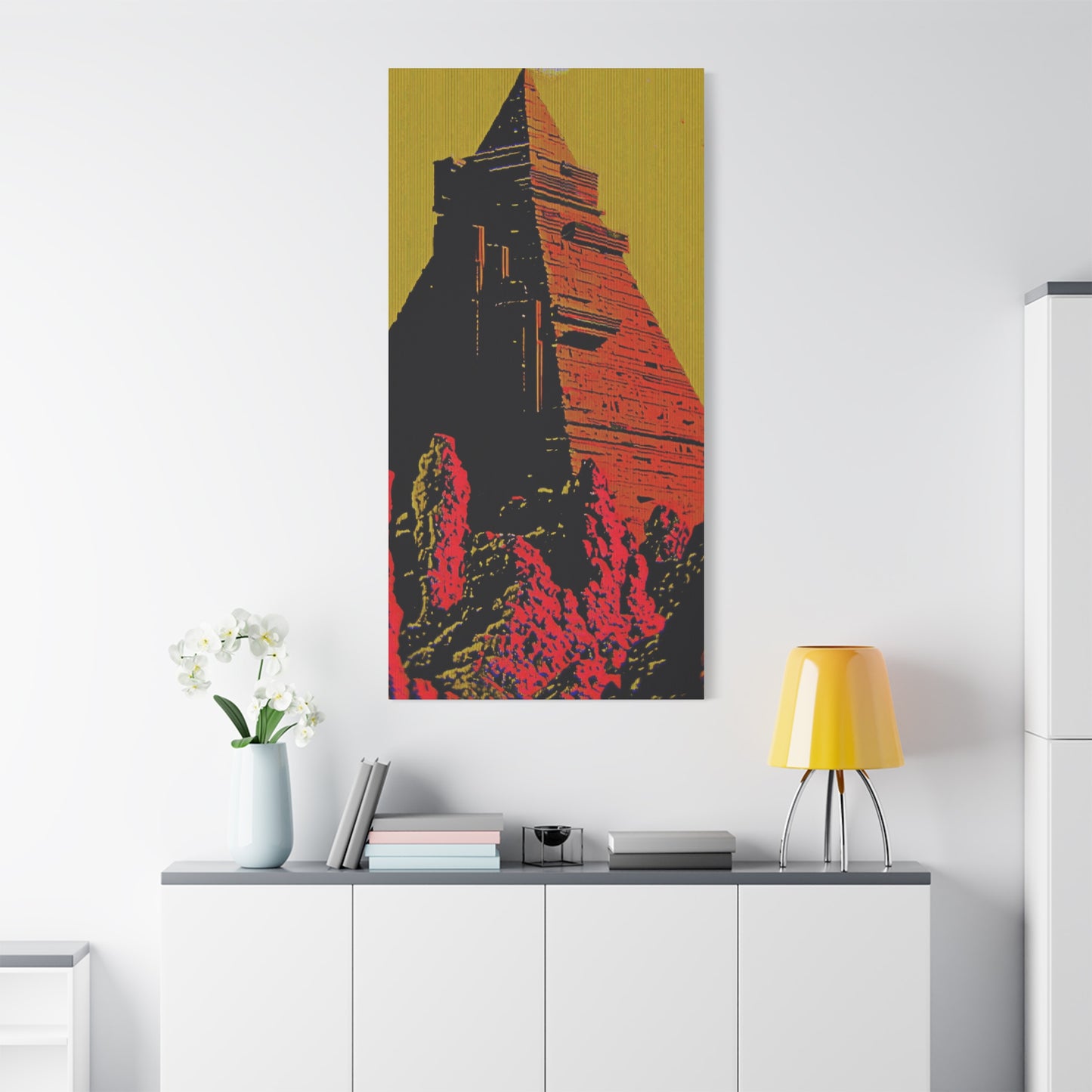 Retro Fantasy Canvas Art - A dreem of the Pyramid of Giza 🔺